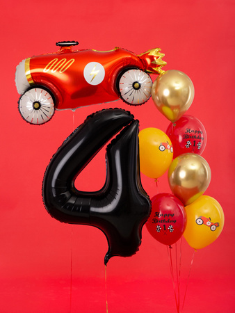 Balon foliowy Cyfra 4 czarny 86 cm
