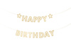 Baner papierowy Happy Birthday złoty 220 x 14,5 cm