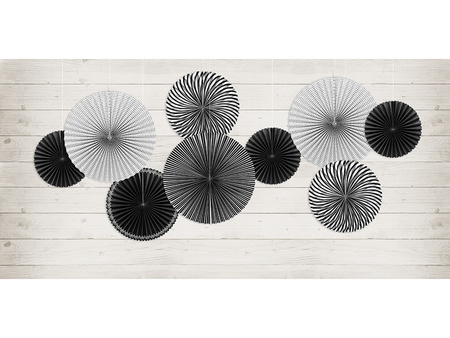 Rozety dekoracyjne Black & White 5 szt.