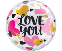 Balon foliowy 22" QL Bubble Poj. Love You