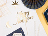 Topper na tort Sylwester Happy New Year złoty 24 cm