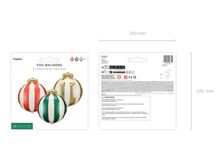 Balony foliowe bombki na Boże Narodzenie mix 42 x 46 cm 3 szt.