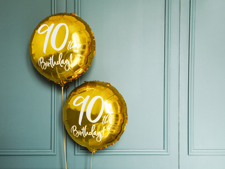 Balon foliowy 90 urodziny 90th Birthday złoty 45 cm