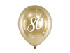 Balony lateksowe 80 urodziny Happy 80 Birthday Glossy złote 30 cm 6 szt.