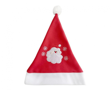 Czapka na Boże Narodzenie z aplikacją Mikołaja, rozmiar 29 x 43 cm