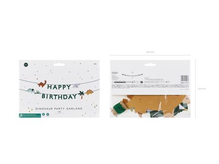 Baner Happy Birthday Dino zielony 3 m
