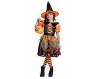 Strój Dyniowa Czarownica Halloween dla dzieci rozm. 110/120 cm
