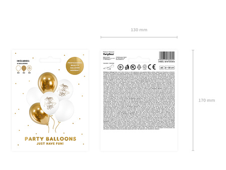 Balon lateksowy Happy Birthday To You mix 30 cm 6 szt.