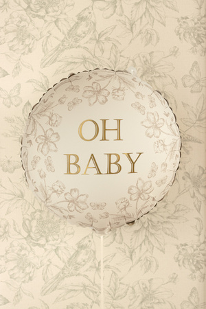 Balon foliowy Baby Shower pastylka Oh Baby 35 x 35 cm