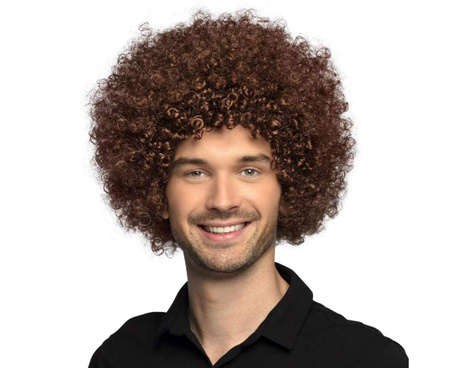 Peruka Afro, brązowa