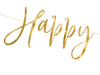 Baner Sylwester Happy New Year złoty 66 x 18 cm