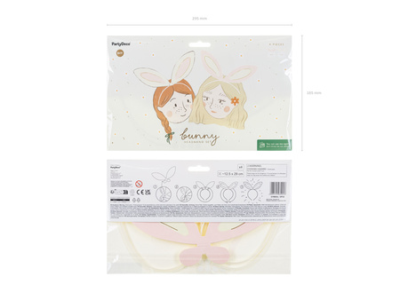 Opaski Uszy królika, 12.5x29 cm, mix (1 op. / 4 szt.)