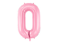 Balon foliowy Cyfra 0 różowy 86 cm
