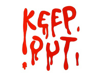 Żelowe naklejki na okno Keep Out Halloween czerwone