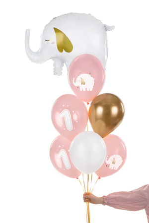 Balony 30 cm, Roczek, Baby pink (1 op. / 6 szt.)