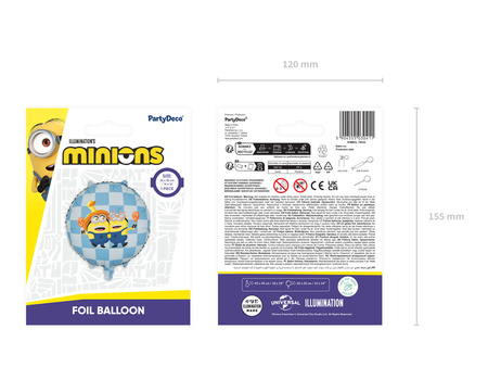 Balon foliowy pastylka Minionki 35 x 35 cm