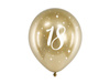 Balony lateksowe 18 urodziny Happy 18 Birthday Glossy złote 30 cm 6 szt.