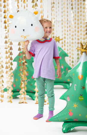 Balon foliowy stojący choinka na Boże Narodzenie zielony 78 x 94 cm