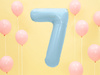 Balon foliowy Cyfra 7 jasnoniebieski 86 cm
