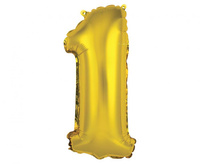Balon foliowy Cyfra 1 złoty 35 cm