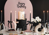 Topper na tort Happy Birthday, czarny, 22,5cm