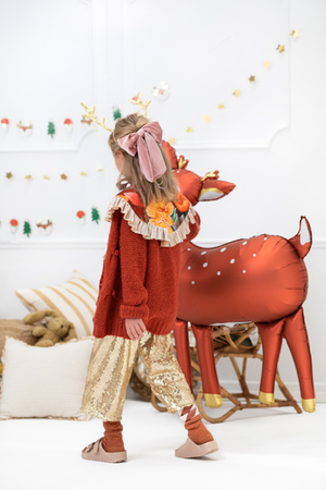 Bożonarodzeniowy balon foliowy w kształcie jelonka 80 x 105 cm