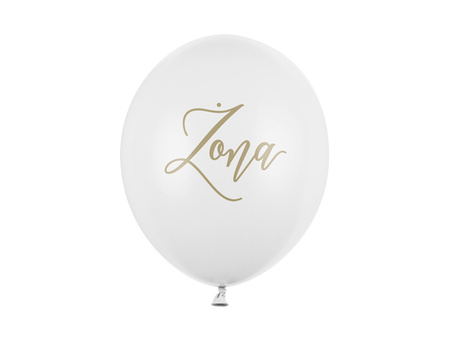 Balon lateksowy Ślub Żona Pastel biały 30 cm