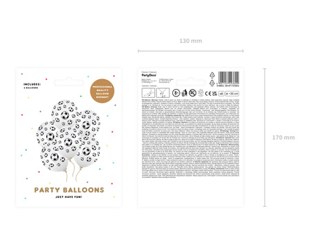 Balony lateksowe Piłka nożna 30 cm 6 szt.