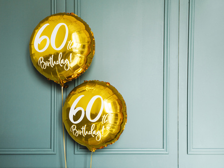 Balon foliowy 60th Birthday, złoty, 45cm