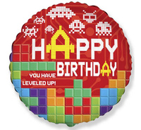 #FX18 Balon foliowy 18 cali FX - Happy Birthday- BRICKS, pakowany