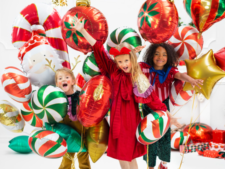 Balon foliowy Boże Narodzenie Cukierek czerwony 45 cm