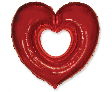 Balon foliowy Serce otwarte czerwony 60 cm Flexmetal