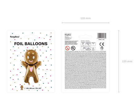 Balon foliowy Ciastek, 67x97 cm, mix