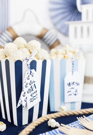 Pudełka na popcorn 7,5 x 7,5 x 12,5 cm 6 szt.