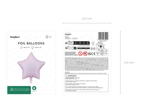 Balon foliowy Gwiazdka jasny fioletowy 45 cm