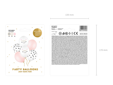 Balony 30cm, Kotek, mix (1 op. / 6 szt.)