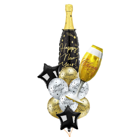 Zestaw balonów Ekstra 1 - Sylwester 2026 - Szampan Happy New Year