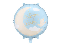 Balon foliowy Powitanie dziecka pastylka Welcome Baby jasnoniebieski 35 x 35 cm