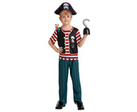 #STDZ Zestaw dla dzieci Pirat Kapitan ( bluzka, spodnie, kapelusz, papuga), rozm. 130/140 cm