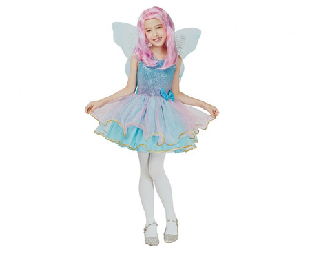 Zestaw dla dzieci Niebieska Wróżka (sukienka, skrzydła), rozm.120/130 cm