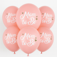 Balony lateksowe Baby Shower Mom to Be Pale Pastel różowe 30 cm 6 szt.