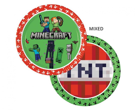 #PT23 Talerzyki papierowe Minecraft, next generation, 23 cm, 8 szt. (plastic-free)