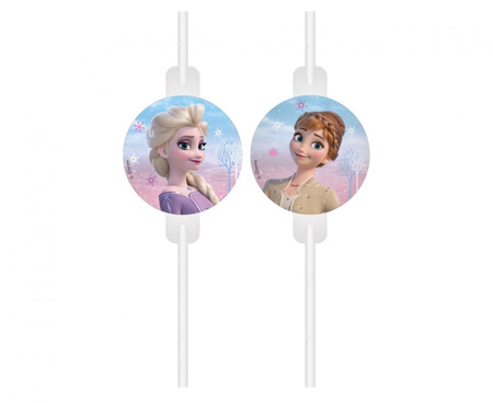 #PR Rurki (słomki) papierowe z medalionem "Frozen 2: Wind Spirit", 4 szt.