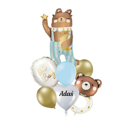 Zestaw balonów - Miś, 72x104 cm - opcja hel