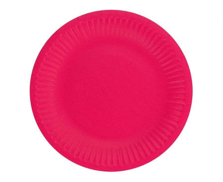 Talerzyki papierowe jednokolorowe magenta 18 cm 6 szt.