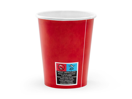 Kubeczki papierowe Piraci czerwone 220 ml 6 szt.