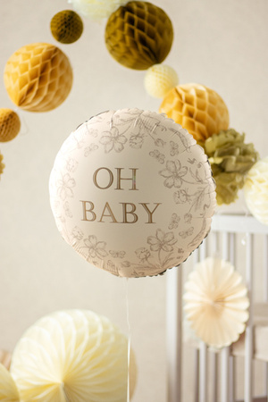 Balon foliowy Baby Shower pastylka Oh Baby 35 x 35 cm