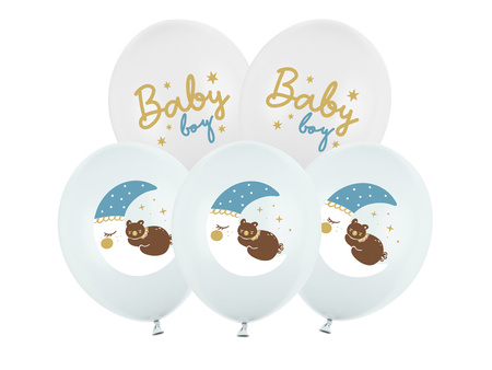 Balony lateksowe Baby Shower Baby boy niebieskie 30 cm 6 szt.