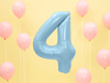 Balon foliowy Cyfra 4 jasnoniebieski 86 cm