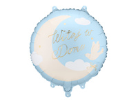 Balon foliowy Powitanie dziecka pastylka Witaj w Domu jasnoniebieski 35 x 35 cm